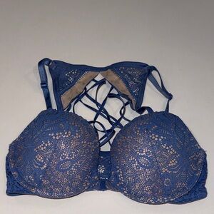 Victoria's Secret Very Sexy Push Up Lace Bra in Deep Blue